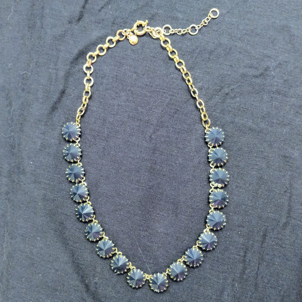 J. Crew navy and gold statement necklace